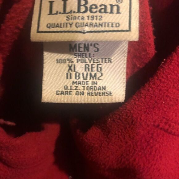 L.L. Bean men’s quarter zip red fleece jacket. Size XL-Reg OBVM2 - Picture 3 of 3